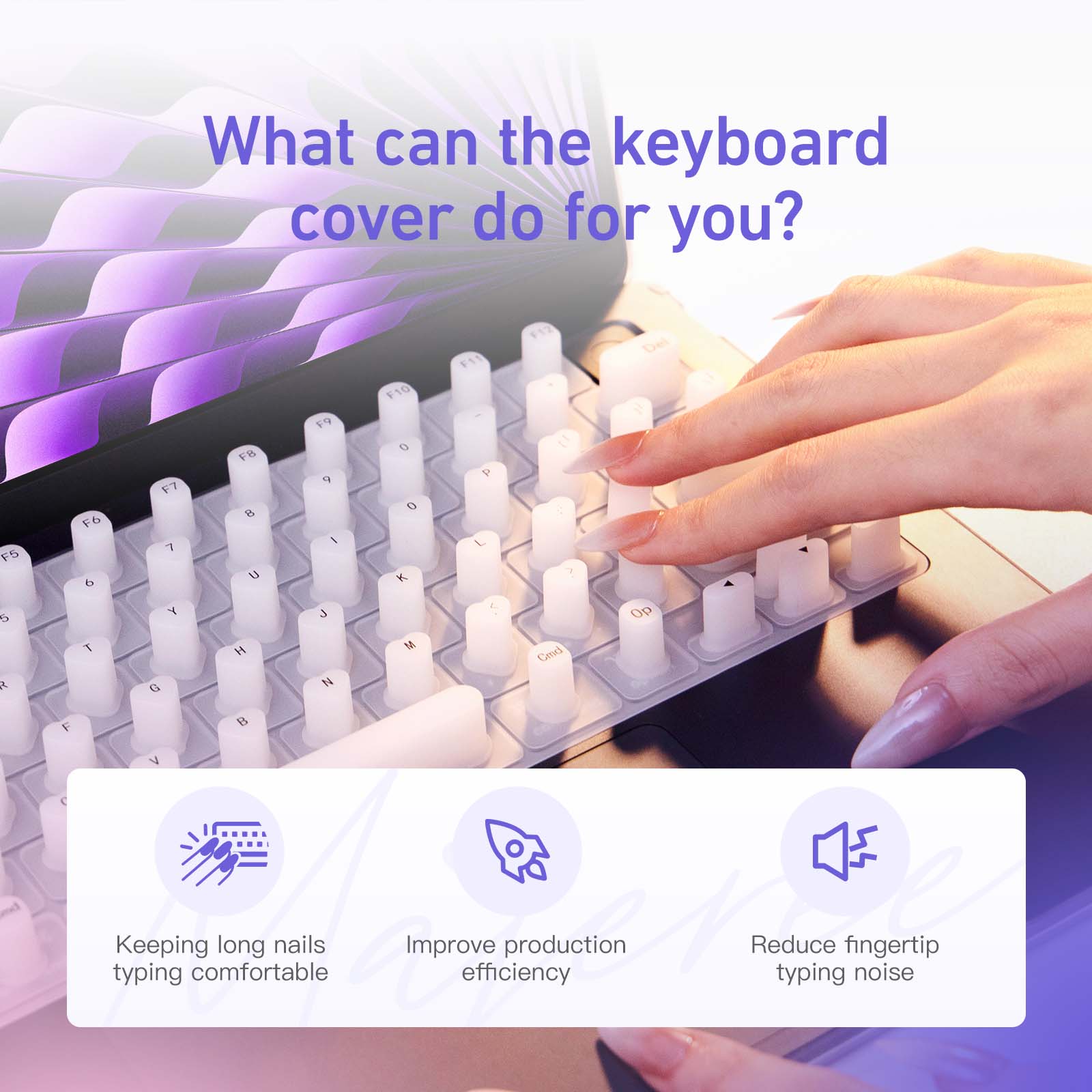 Majeree Keyboard Cover for Long Nails